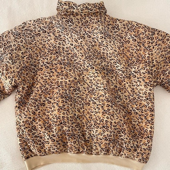 Fuda International 100% Silk Leopard Print Bomber Jacket Size Large - Picture 12 of 12